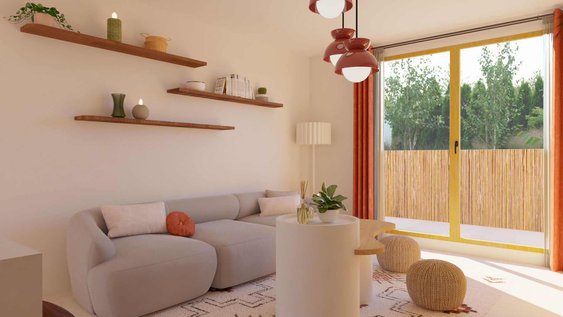 Salon sur mesure à Paris, mobilier design adapté à l’espace, dans un style moderne et chaleureux.