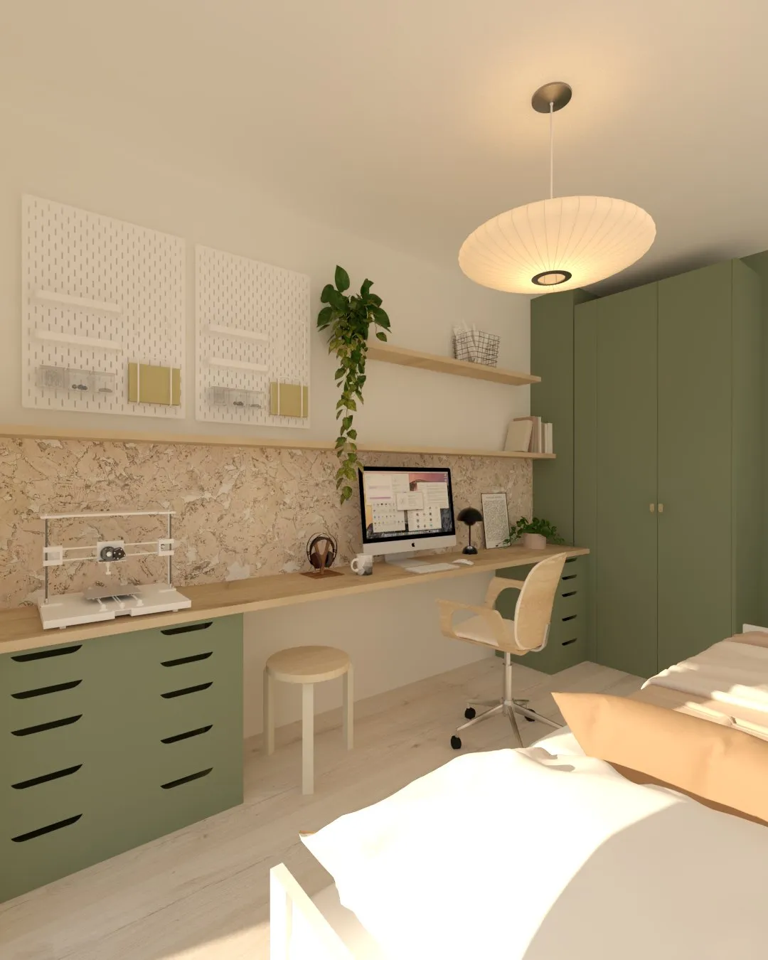 Rénovation d’un bureau et chambre d’amis avec façades RYK, projet ellestudio