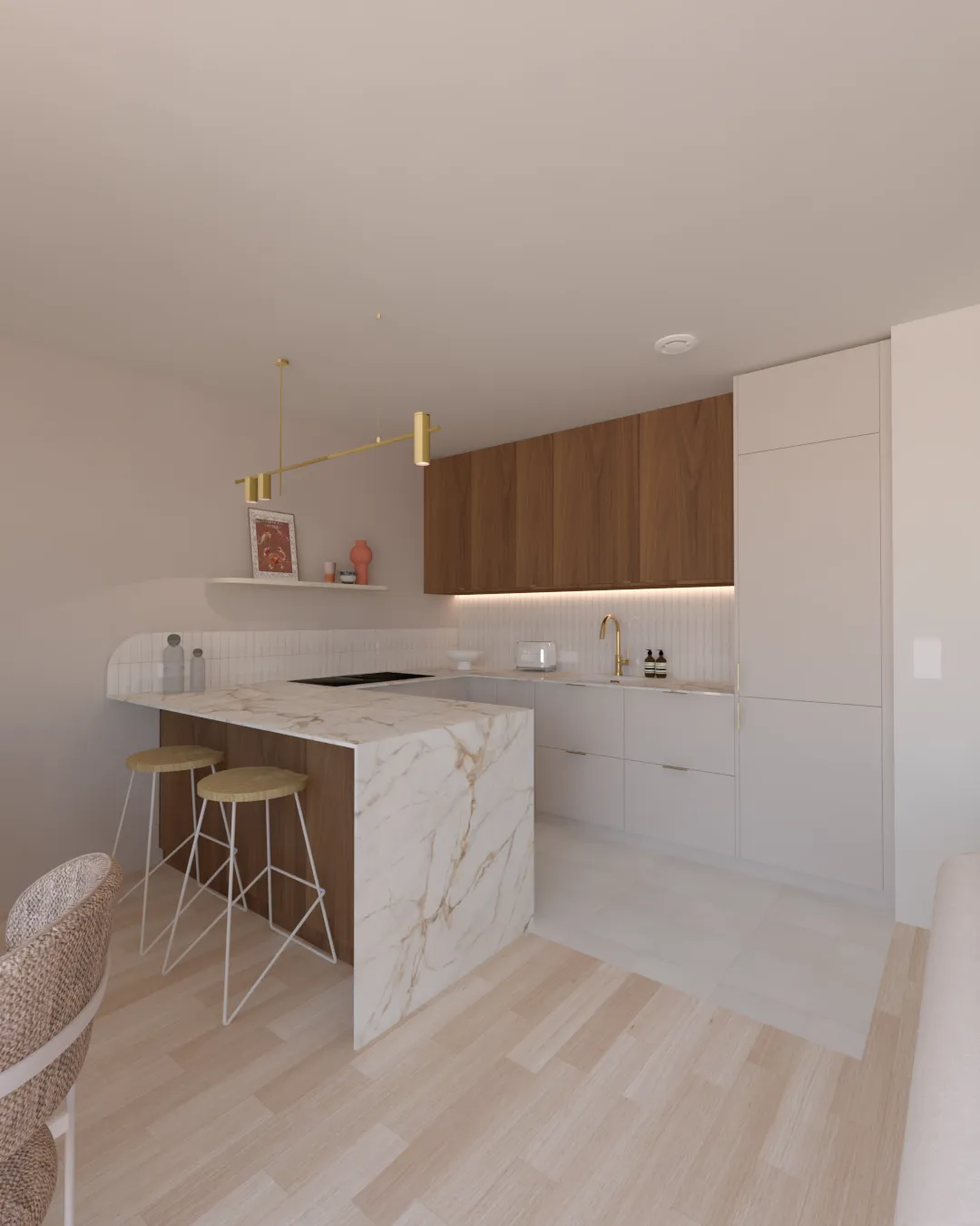 Cuisine Ikea repensée avec des façades Bocklip pour un résultat moderne, design et fonctionnel, offrant un intérieur épuré et contemporain